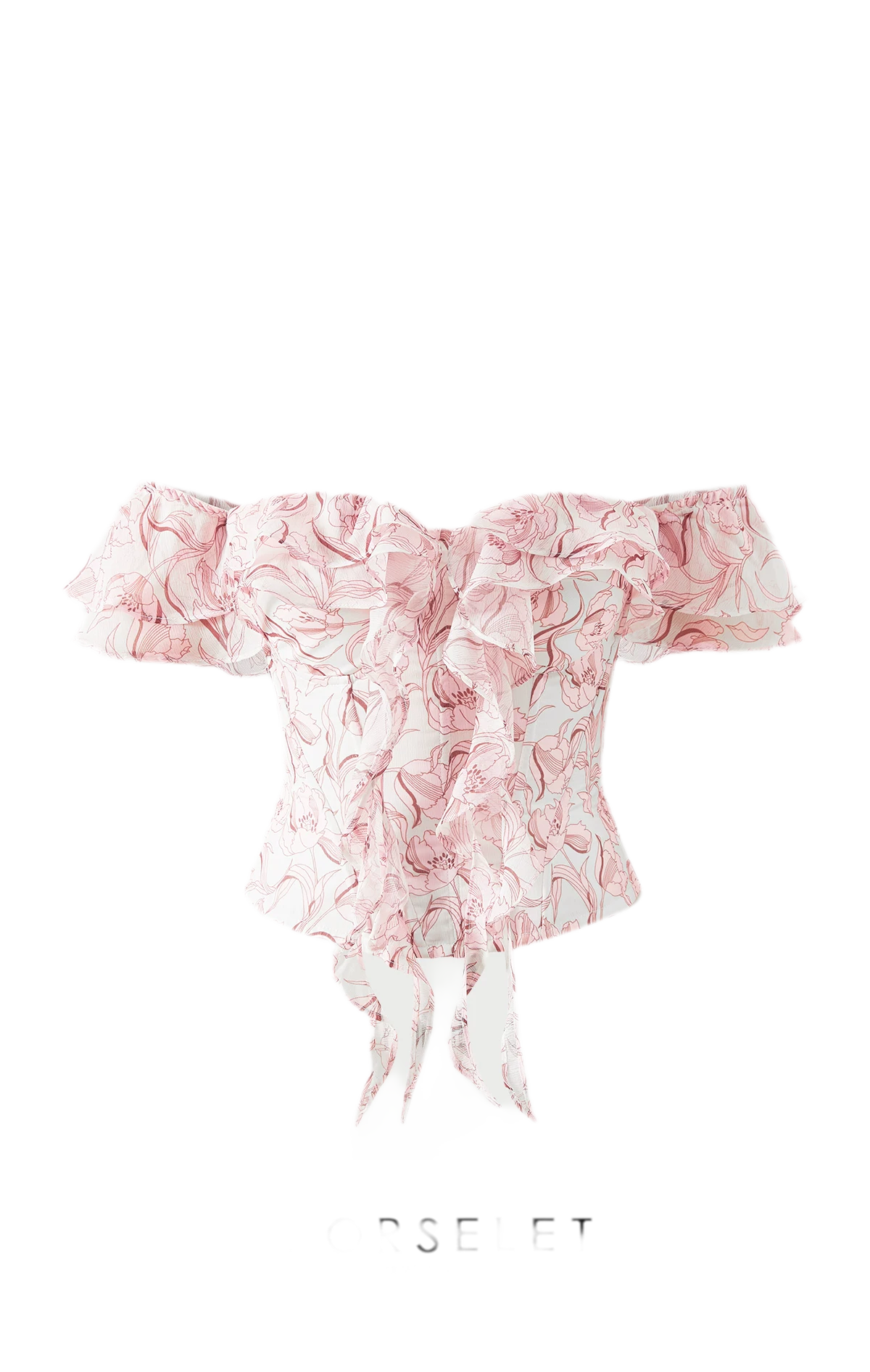 Ruffled Boned Bustier Top