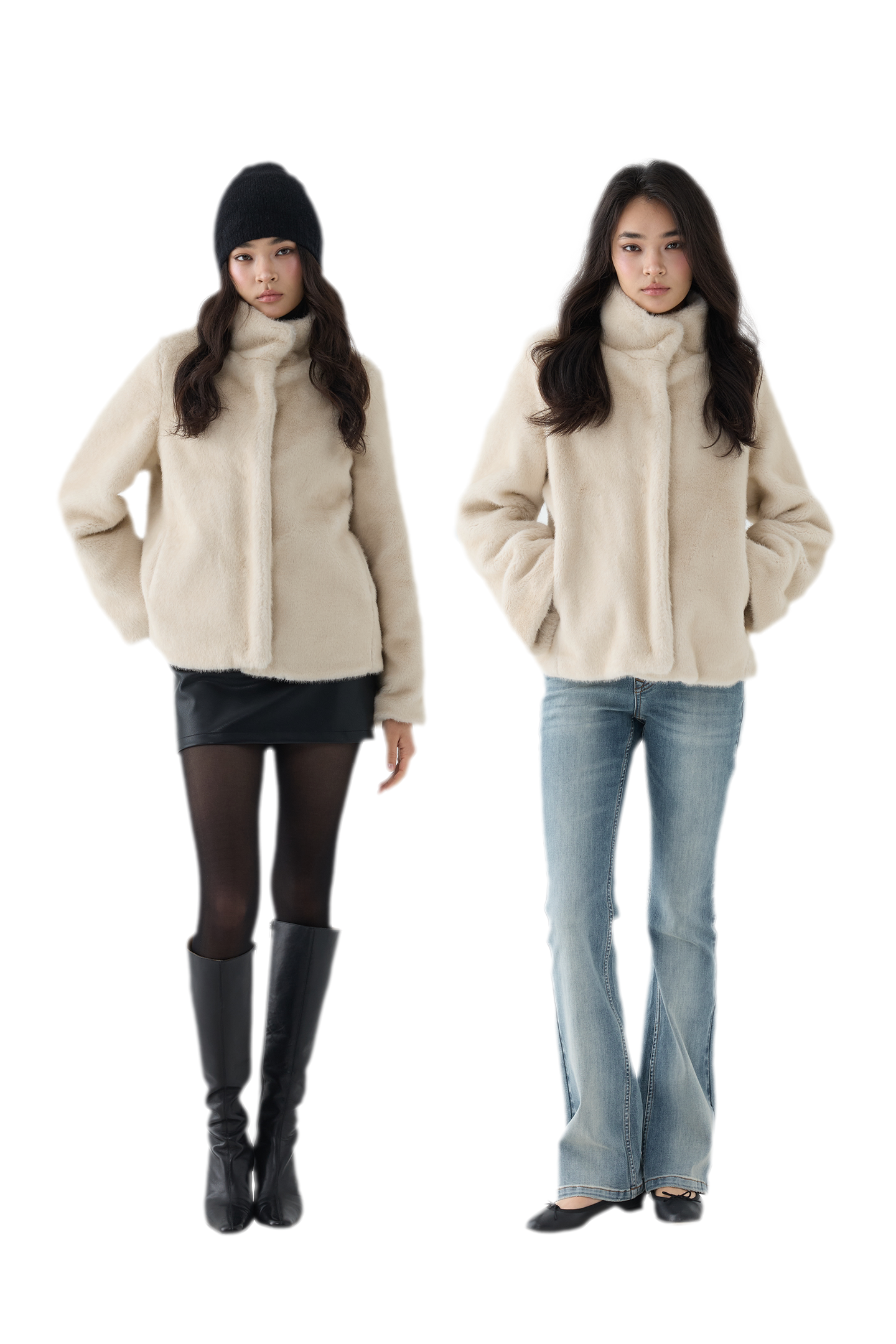 Eco-Friendly Cropped Faux Fur Jacket