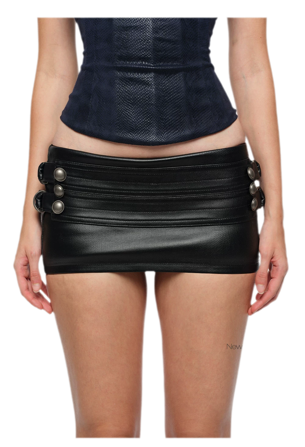 Coated Low-Rise Mini Skirt