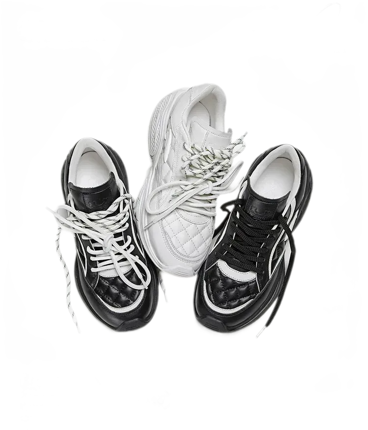 Quilted Height-Increase Sneakers