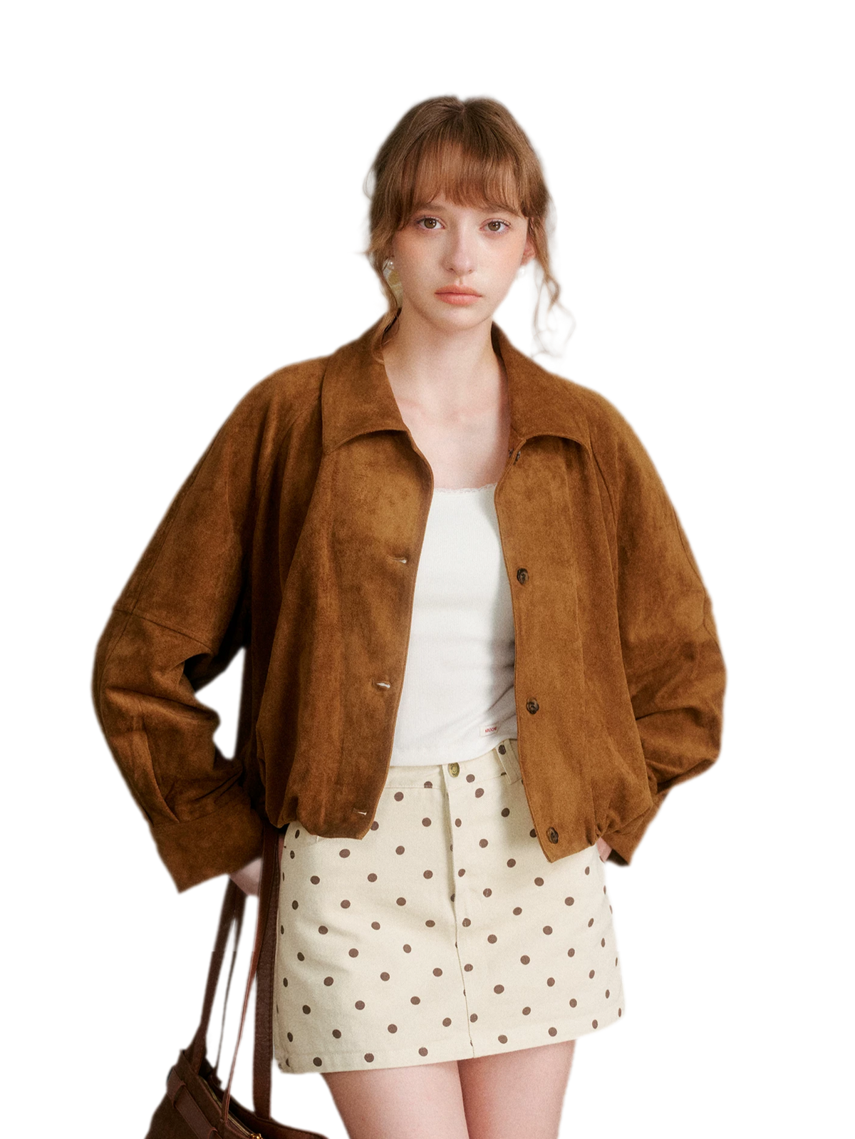 Faux Suede Relaxed Short Jacket