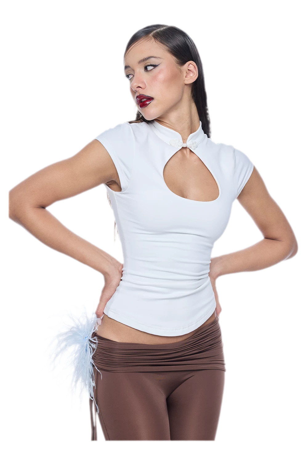 Chinese-Style Cutout Top