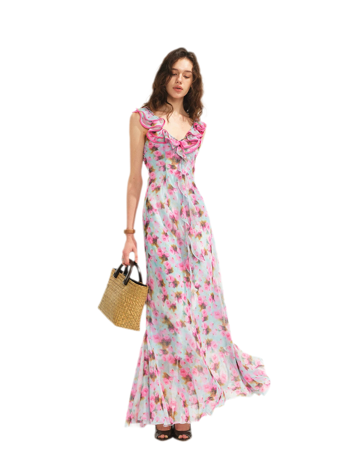 Floral Ruffle Maxi Dress