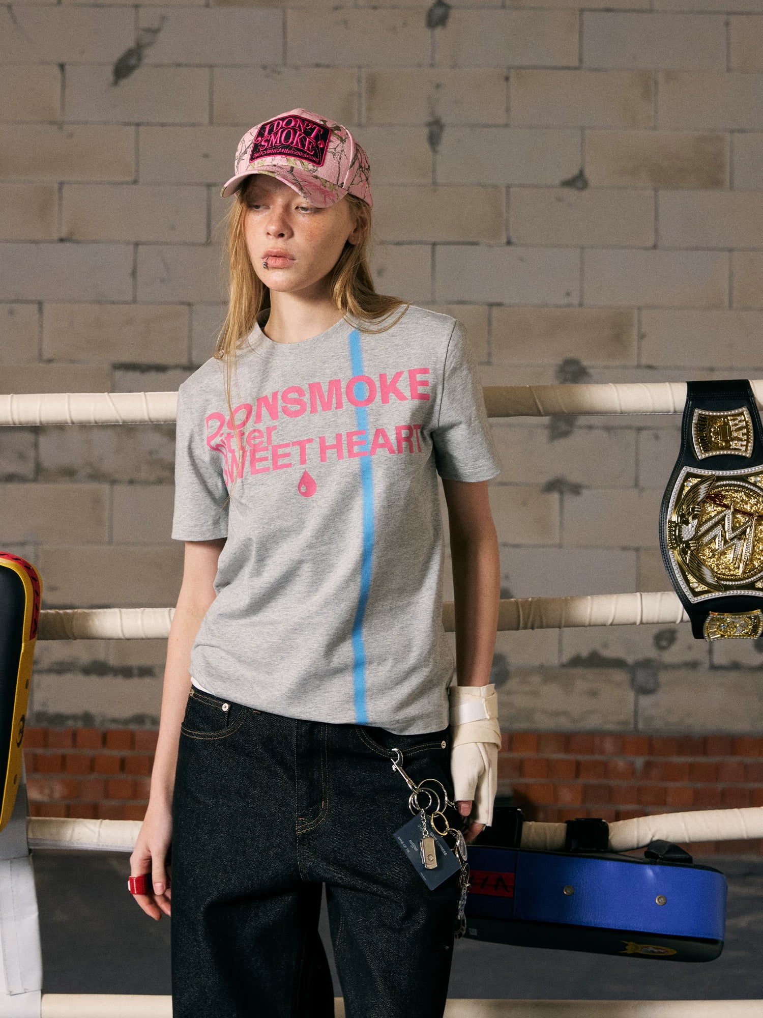 Striped Slogan T-shirt