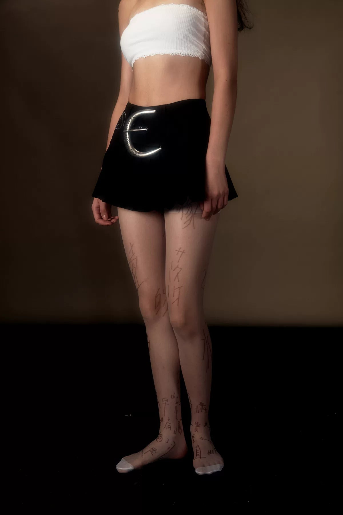 Graphic High-Stretch Footed Tights