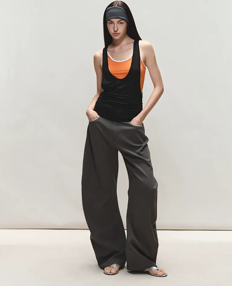 Relaxed Fit Sculpted Wide-Leg Pants