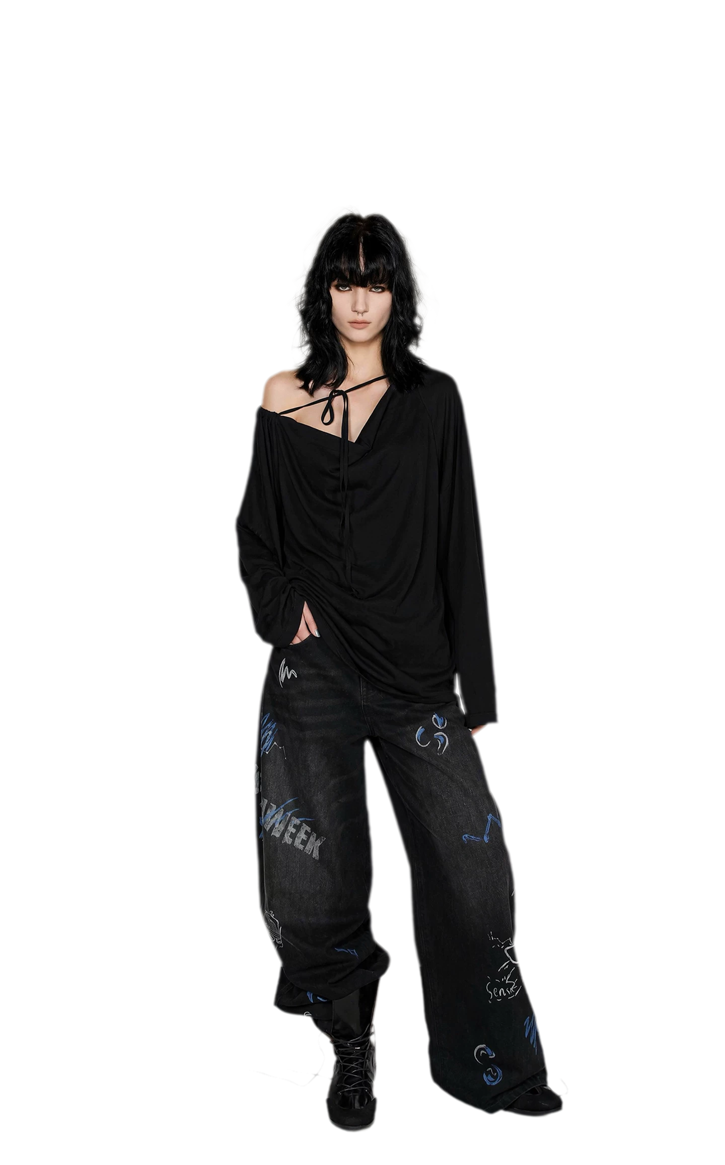 Draped Off-Shoulder Tee