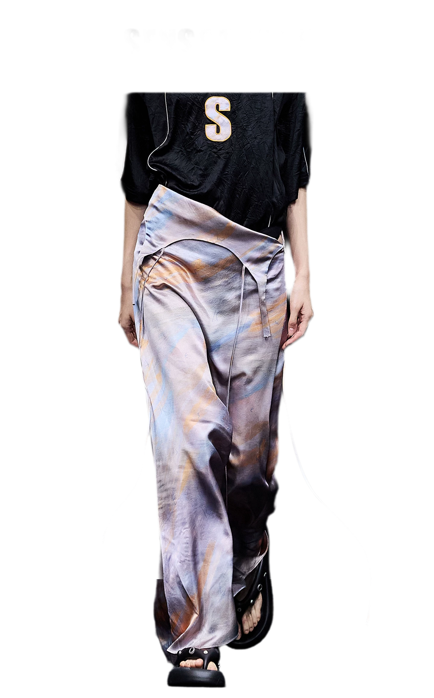 Draped A-Line Skirt