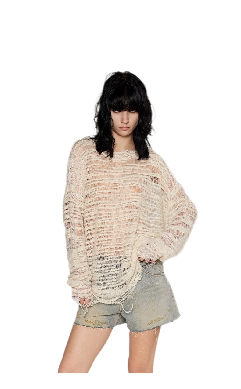 Textured Bouclé Knit Sweater