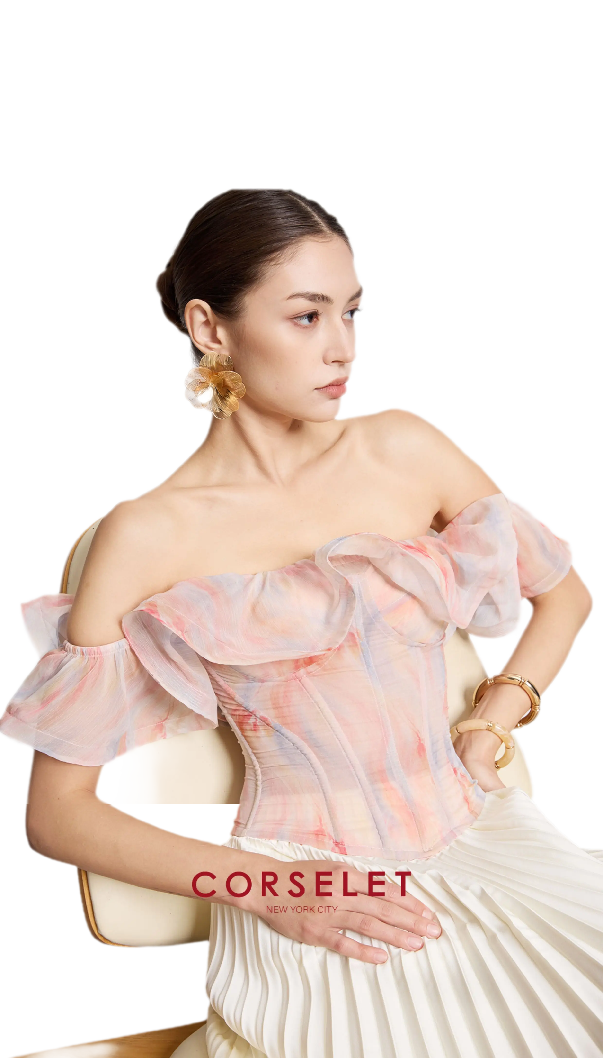 Rainbow Ruffle Corset Bustier