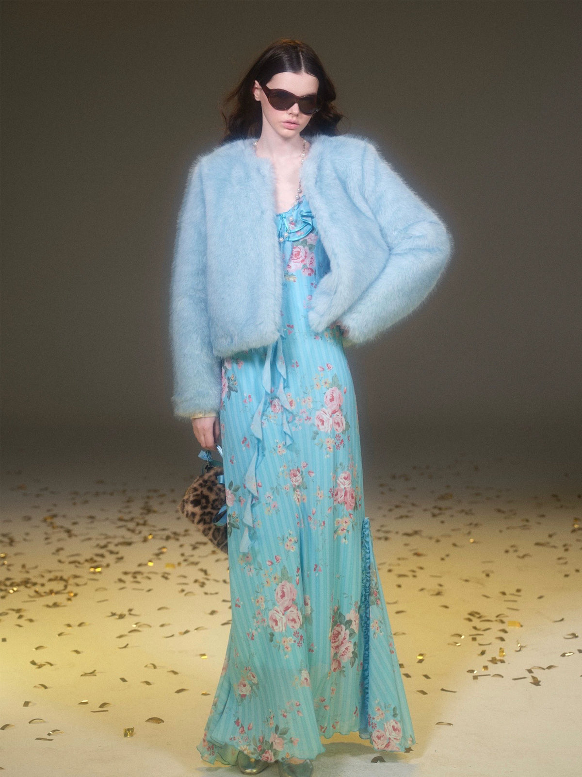 Gradient Faux Fur Winter Jacket