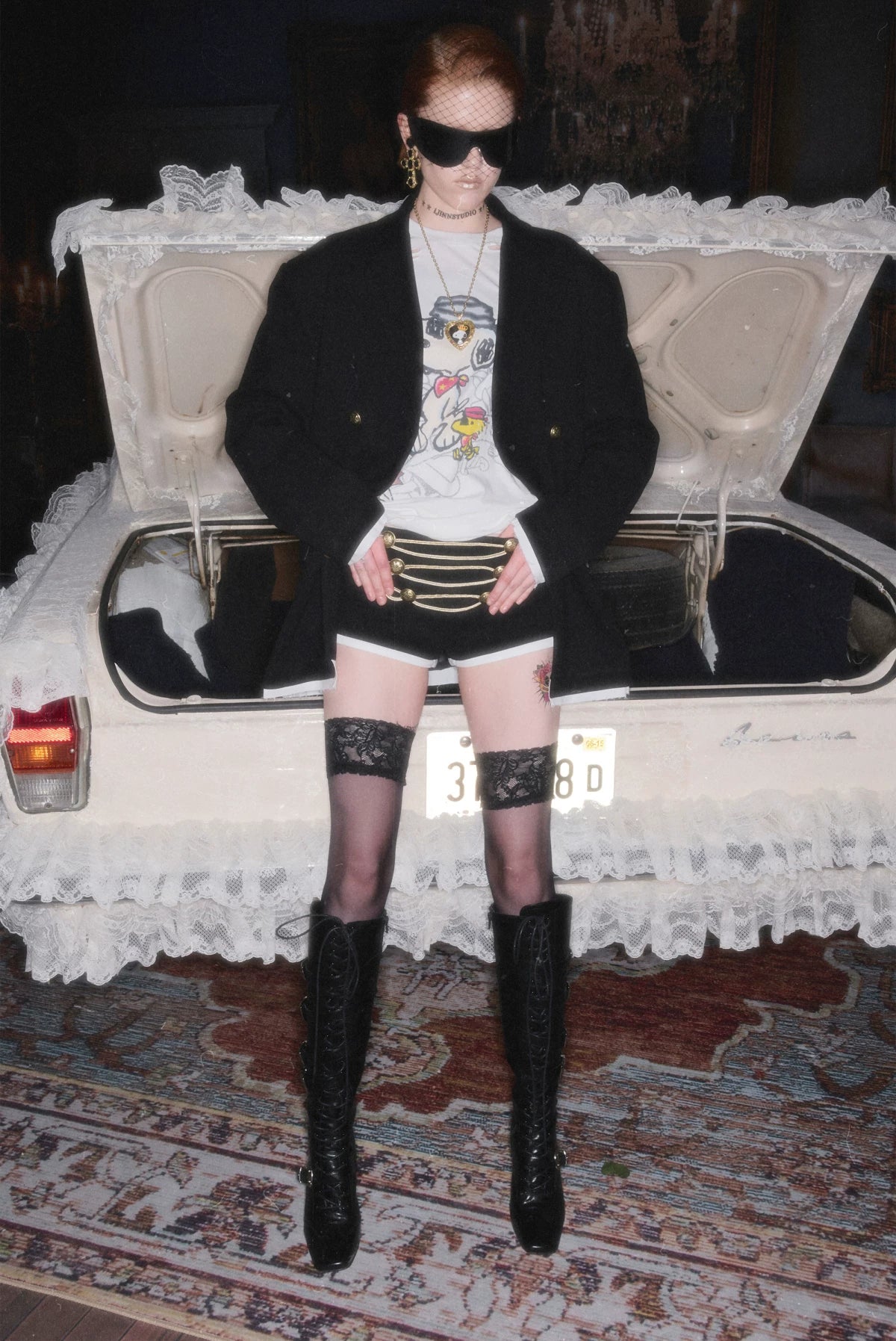Metal Button Suit Shorts