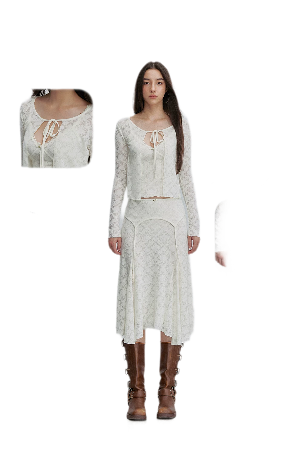 Textured Lace Three-Piece Set