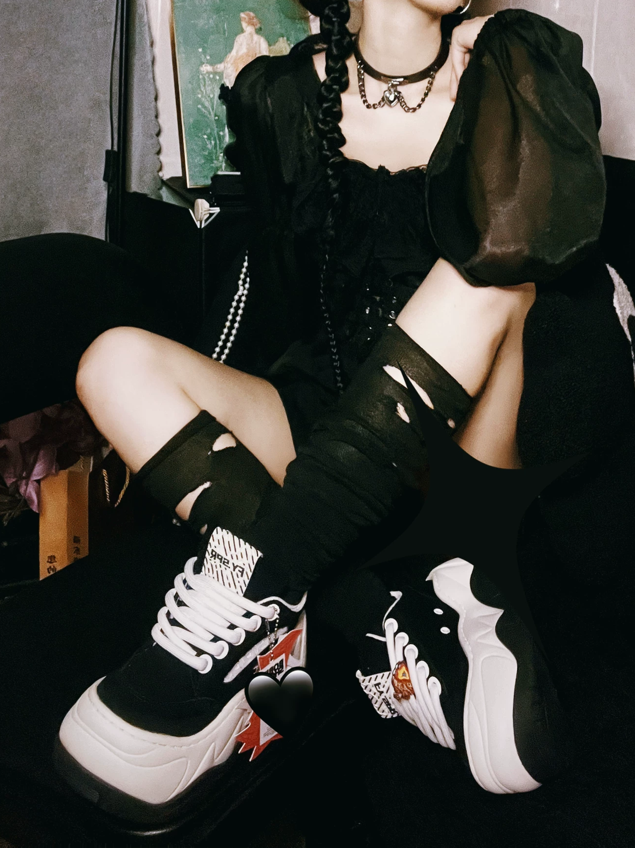 Wave Sole Platform Sneakers