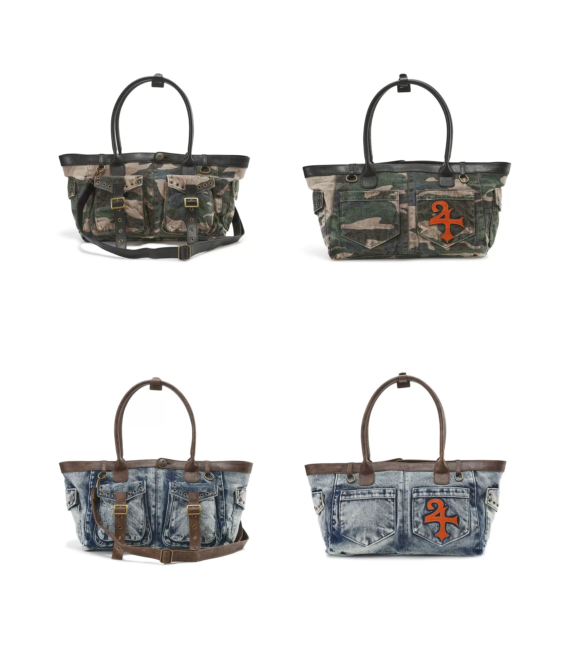 Camouflage & Denim Tote Bag