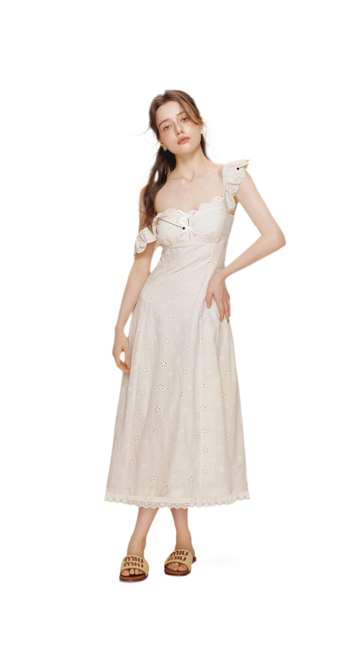 Lace Embroidery Maxi Dress