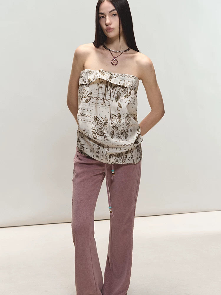 Vintage Holiday Style Relaxed Paisley Silk Top