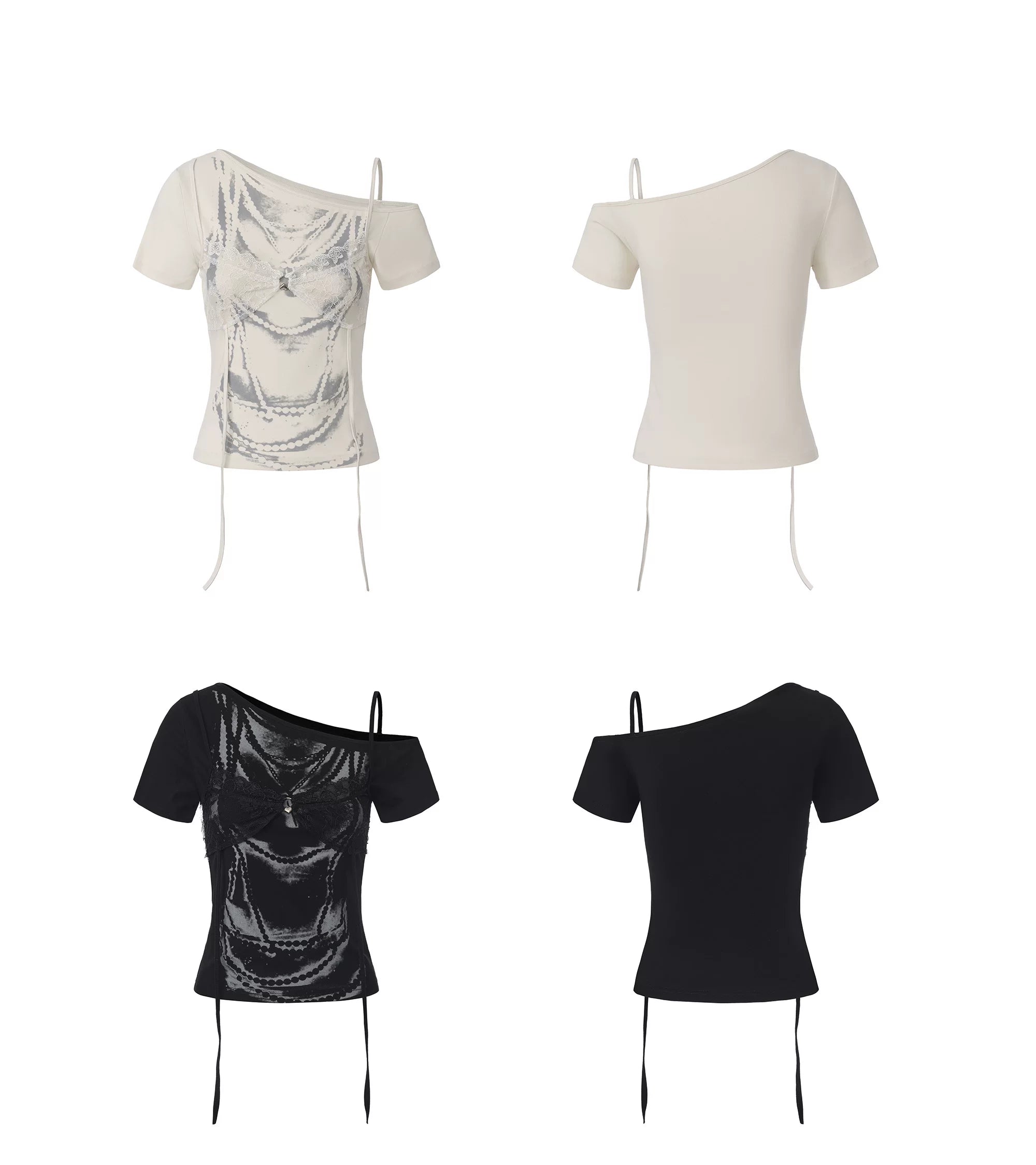 Light Asia T-shirt with Lace and Print
