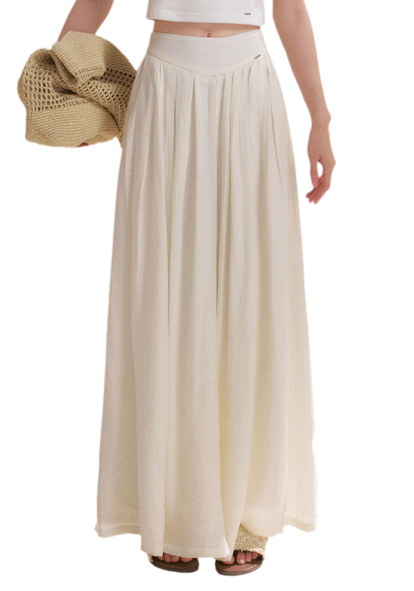 Pleated Wide-Leg Pants