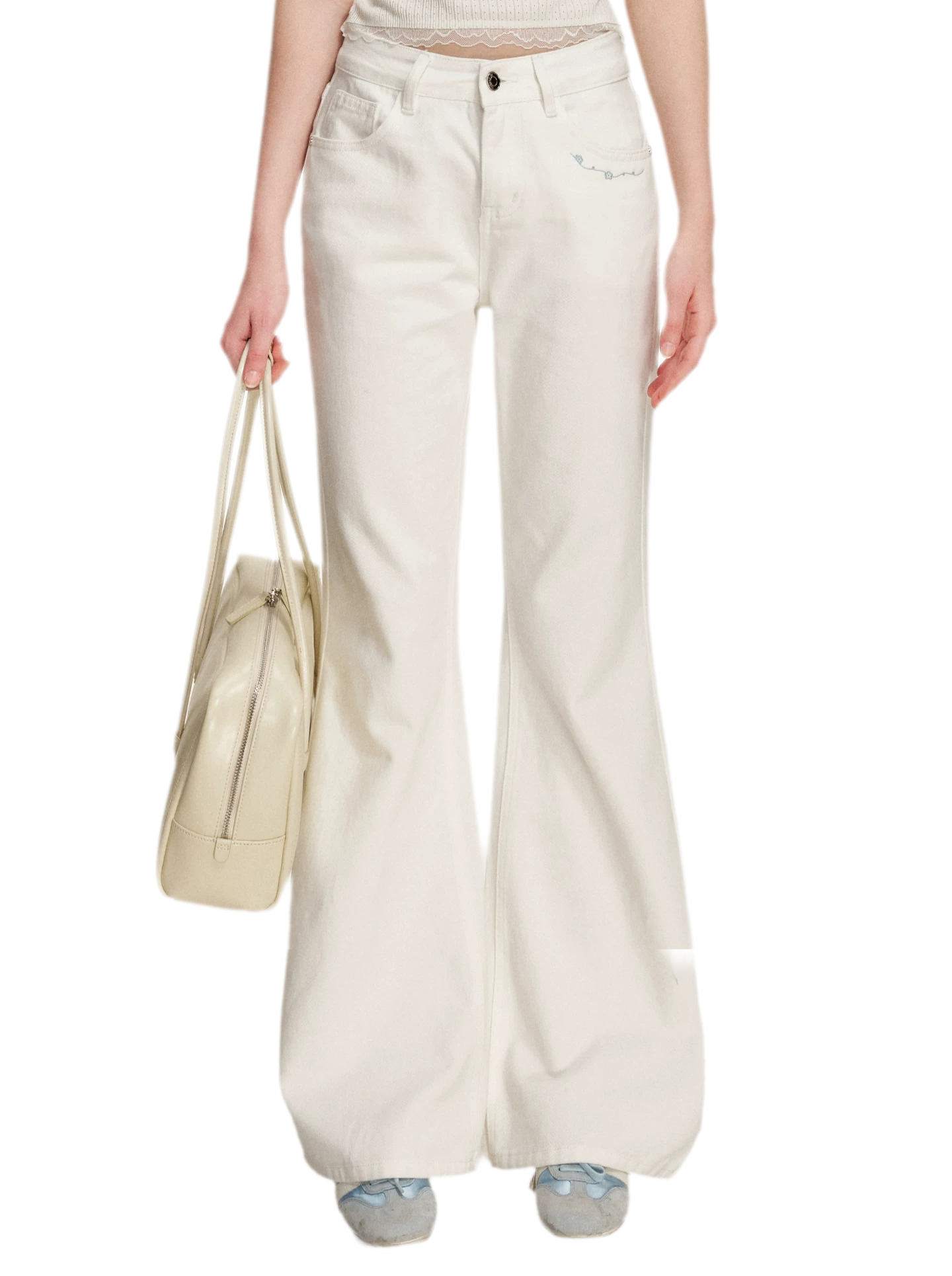Embroidered Flared Jeans