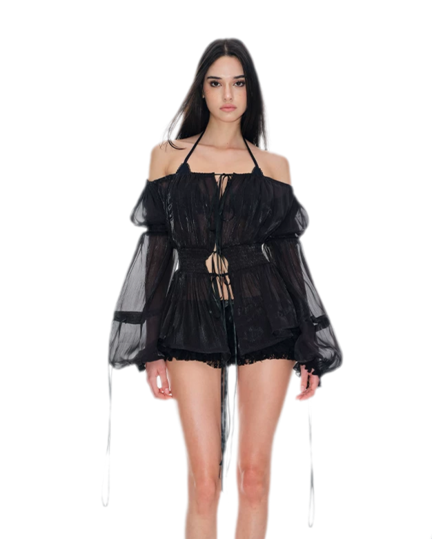 Lace Tulle Short Shorts