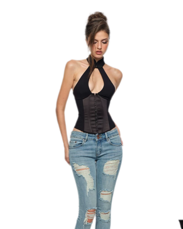 Halter Corset Cheongsam Top