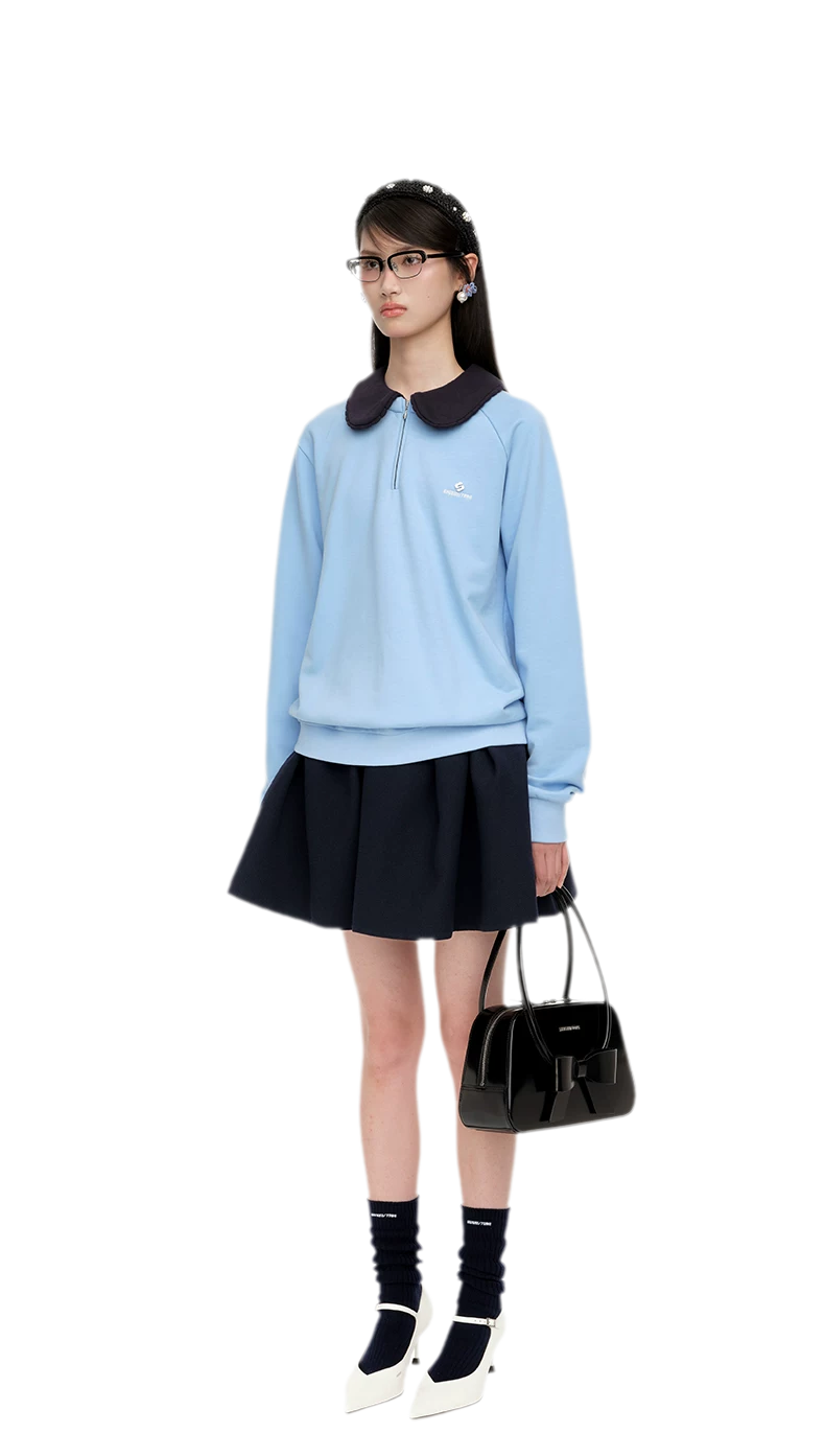 코튼 피터팬 칼라 스웨트셔츠