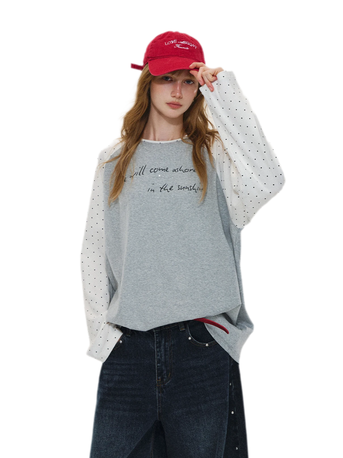 Vintage Polka Dot Raglan Tee