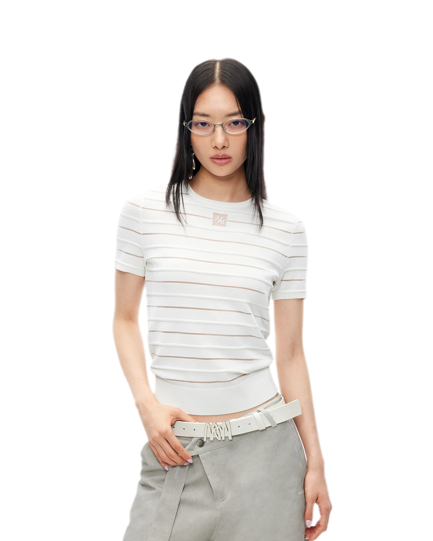 Ice Feel Tee with Organza Weave