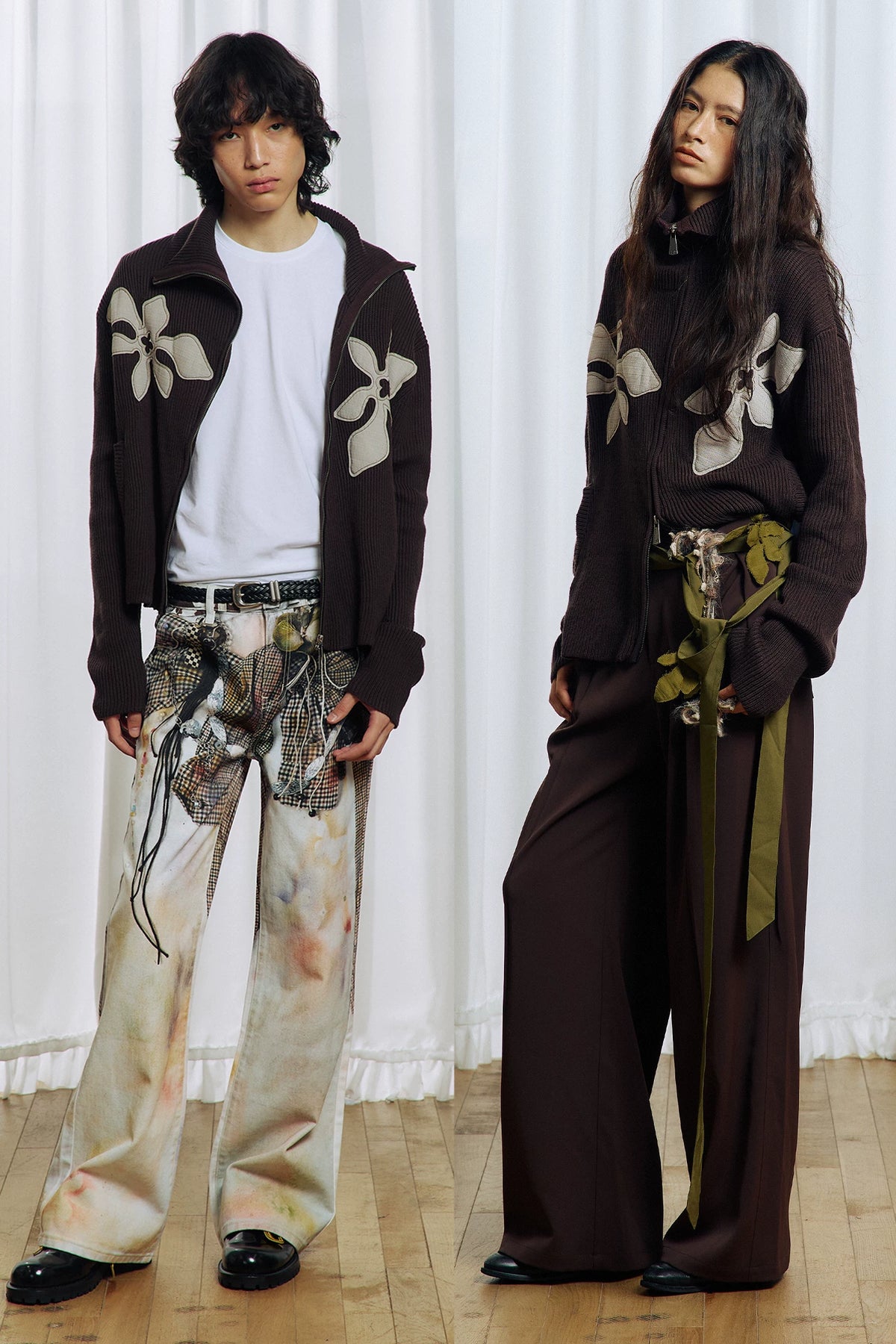 Appliqué Zip-Up Knit Jacket