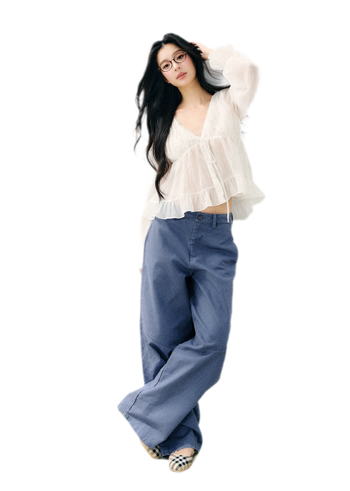 Washed Twill Cotton Pants