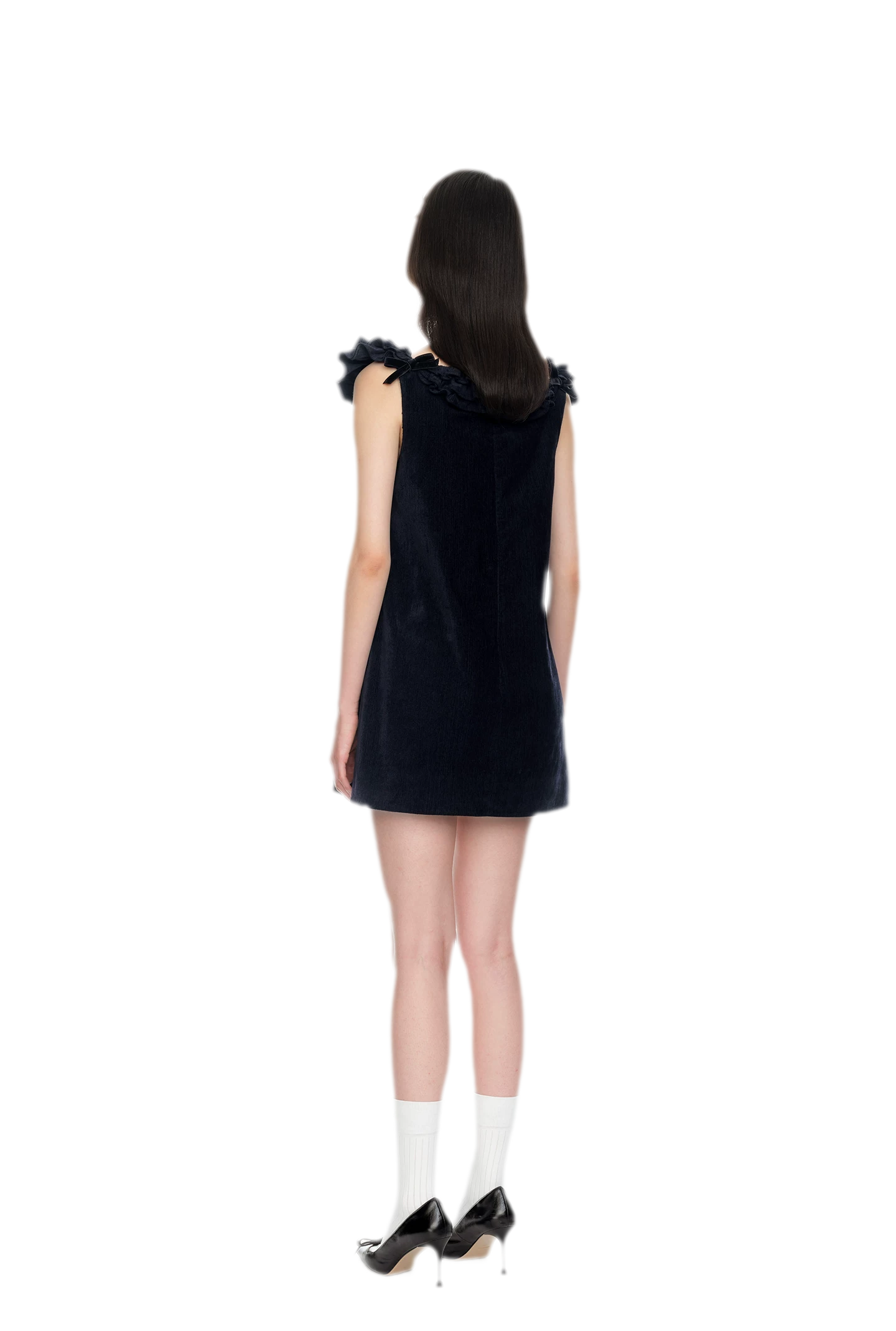 Ruffled Bow A-Line Mini Dress