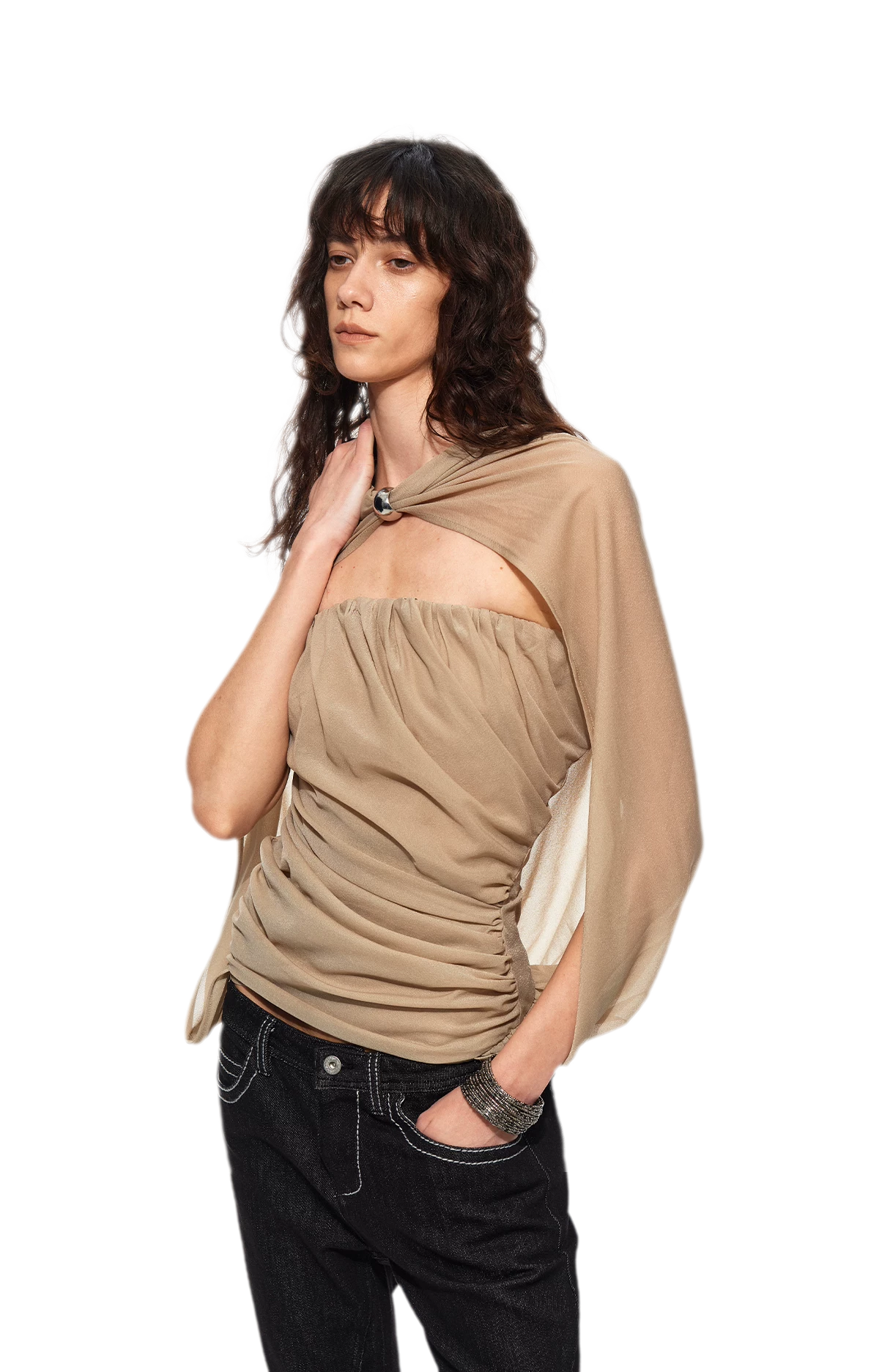Cape Layer Bustier Top