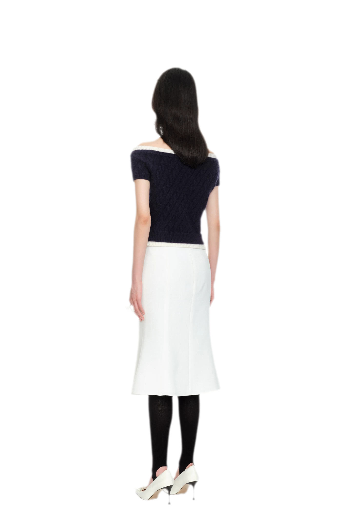 Cable Knit Off-Shoulder Top