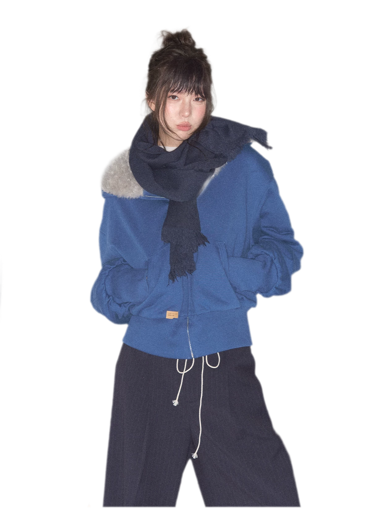 Fuzzy Hooded Cropped Puffer Jacket
