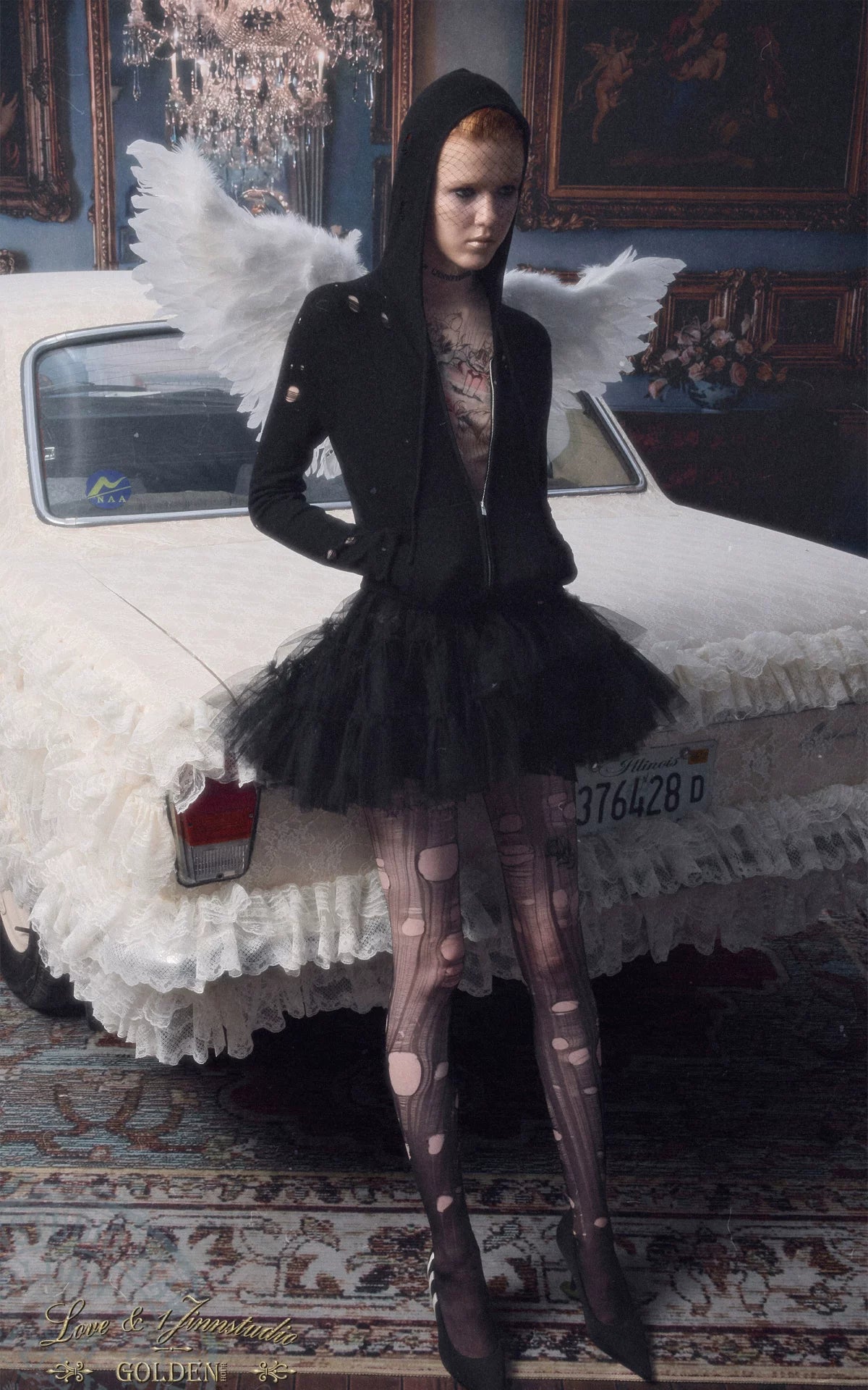 Distressed Hooded Knit Cardigan