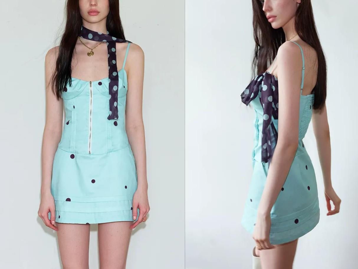 Polka Dot Tied Dress
