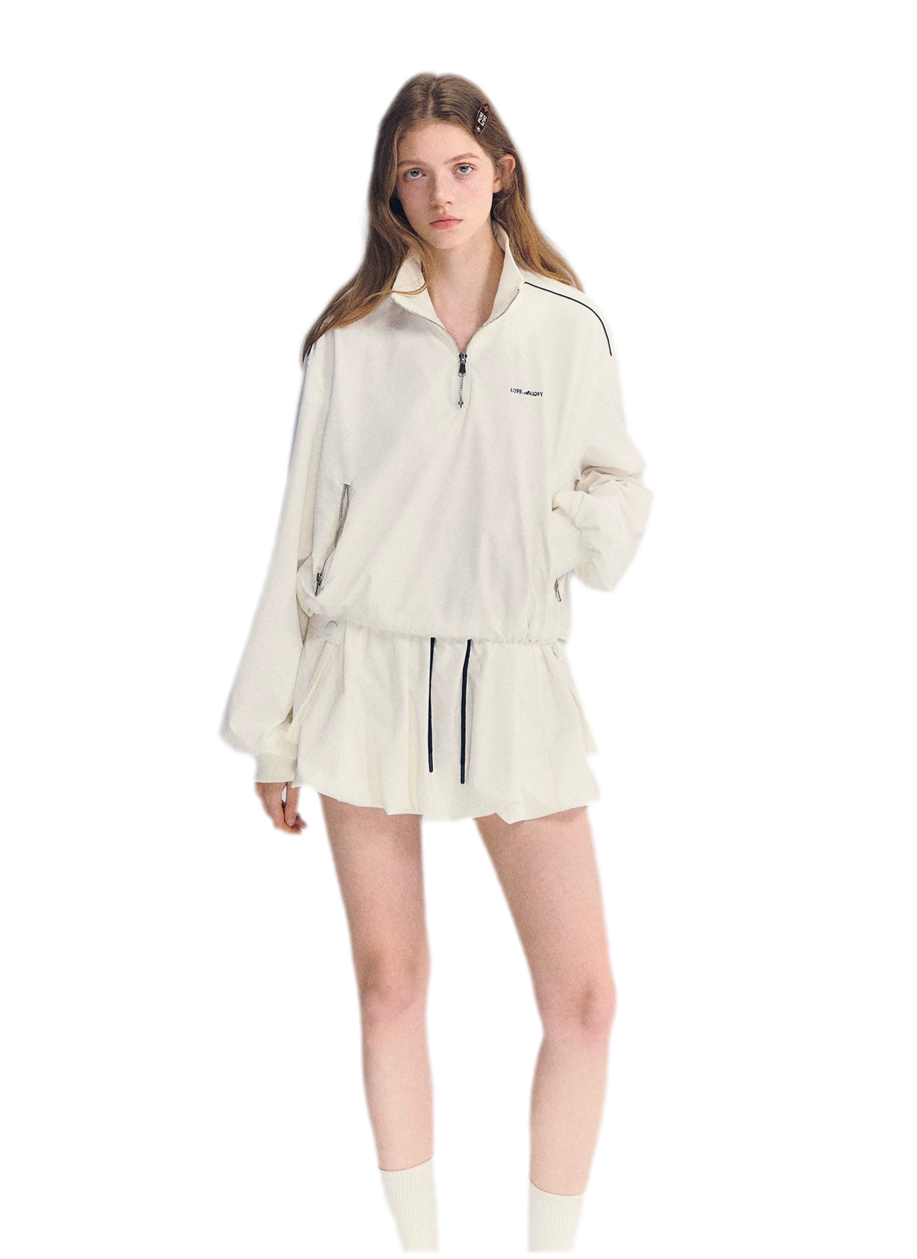 Half-Zip Drawstring Jacket