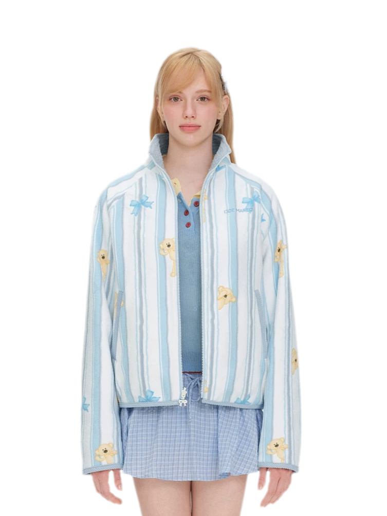 Printed Fleece Raglan Jacket