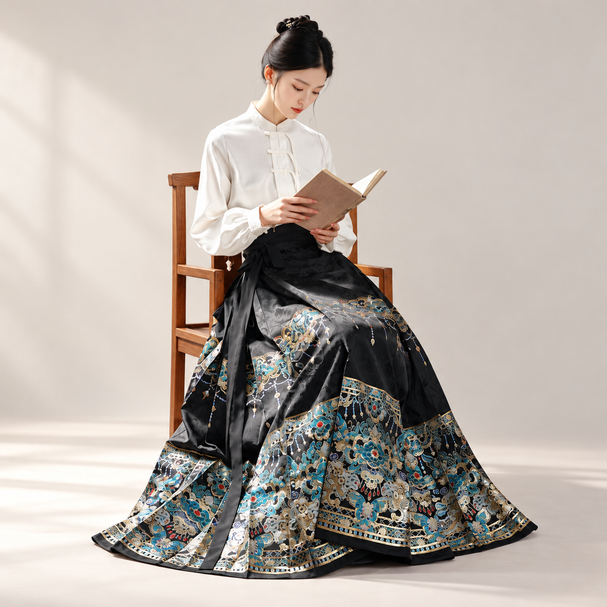华烛点翠 Jade Candlelight Brocade Mamian Skirt