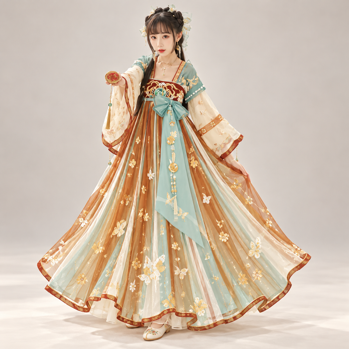 瑶遇见神鹿-王者荣耀联名 Jade Deer Encounter Embroidered Full-Length