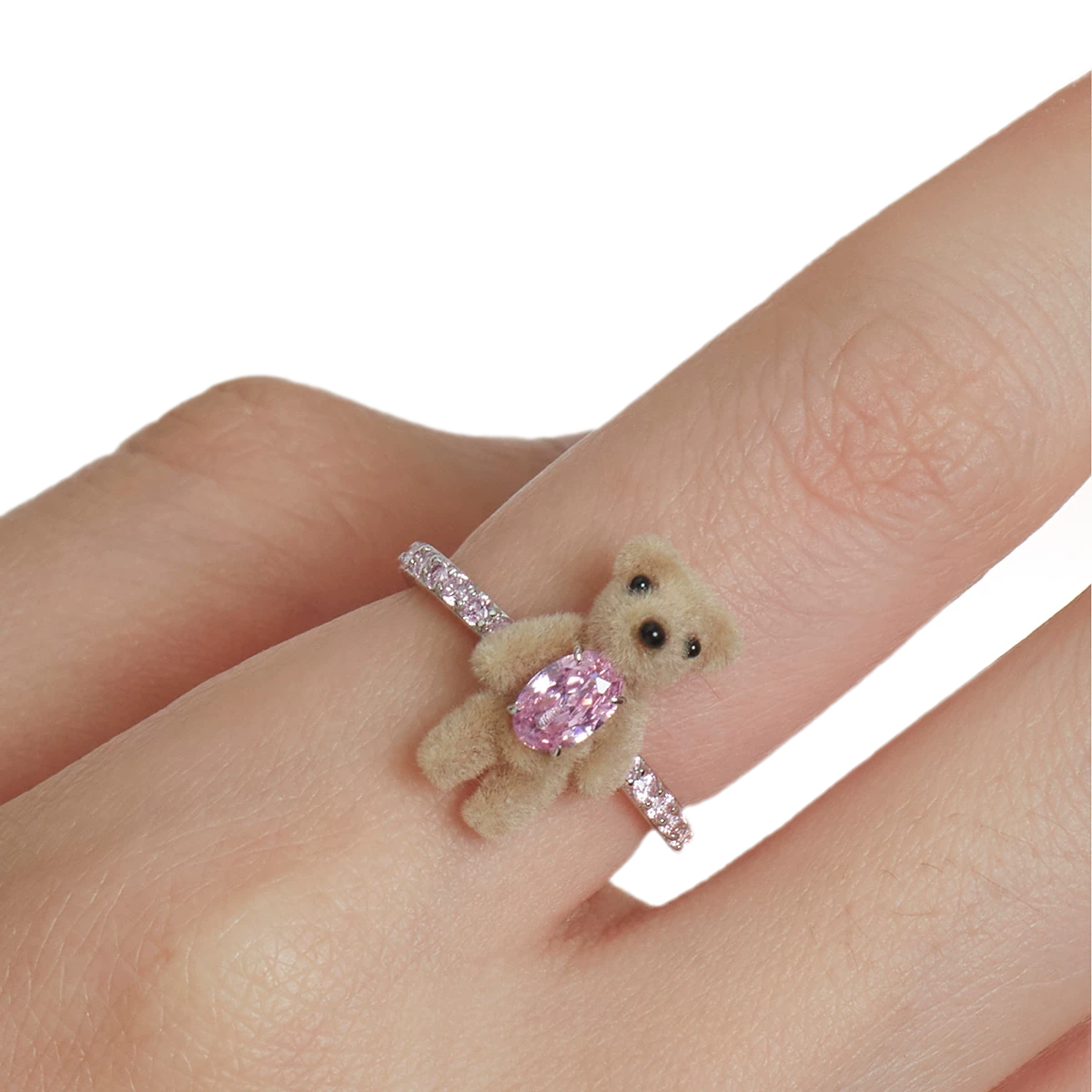 Velvet Mini Bear Pearl Ring