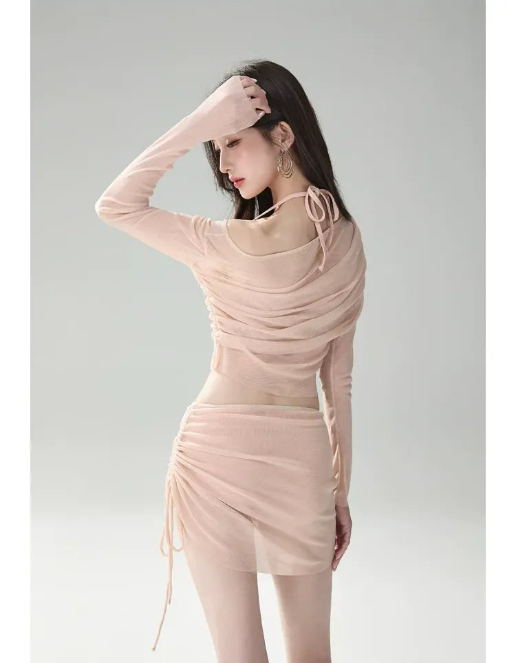 Draped Ruched Swim Set