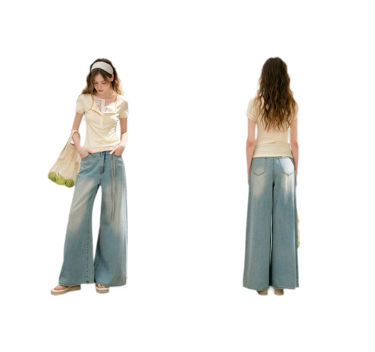 Double-Layer Collar Lace T-Shirt