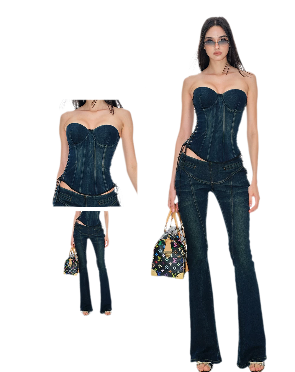 Deep Blue Flare Jeans