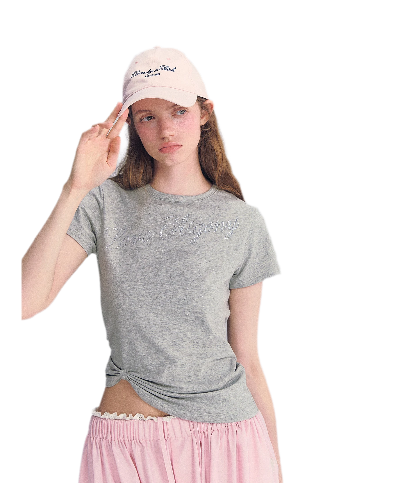 Rhinestone Twisted Hem Tee