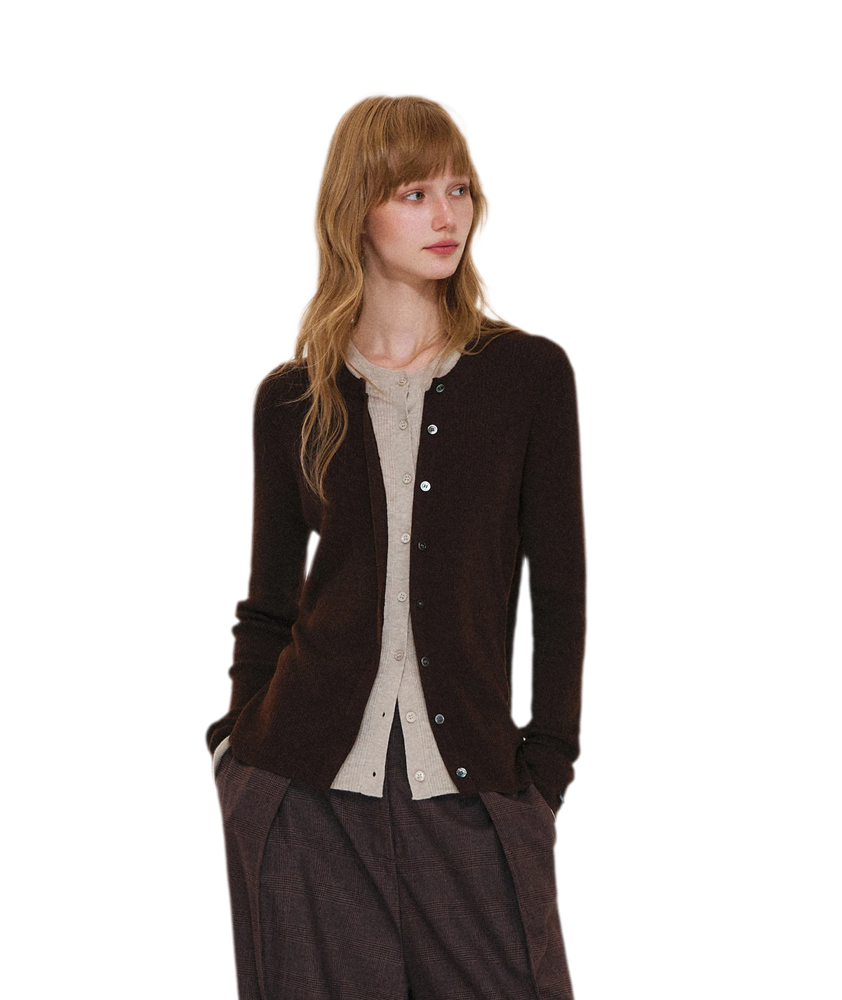 Fine Knit Contrast Cardigan