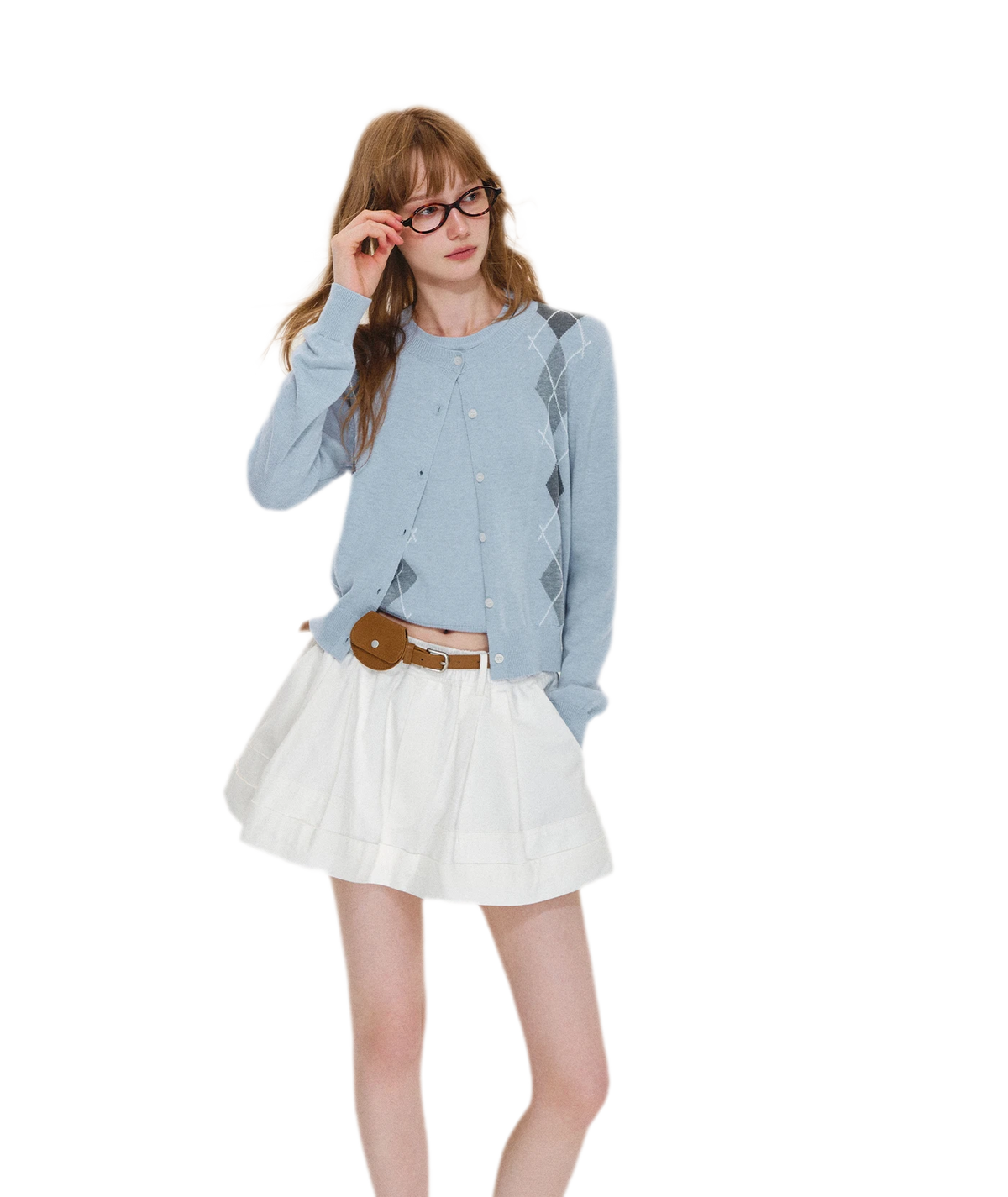 Wool Argyle Knit Set