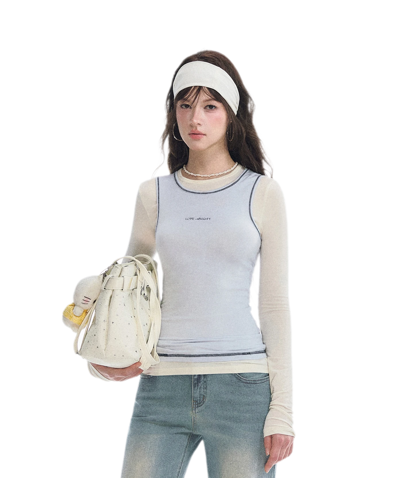Contrast Trim Layered T-Shirt