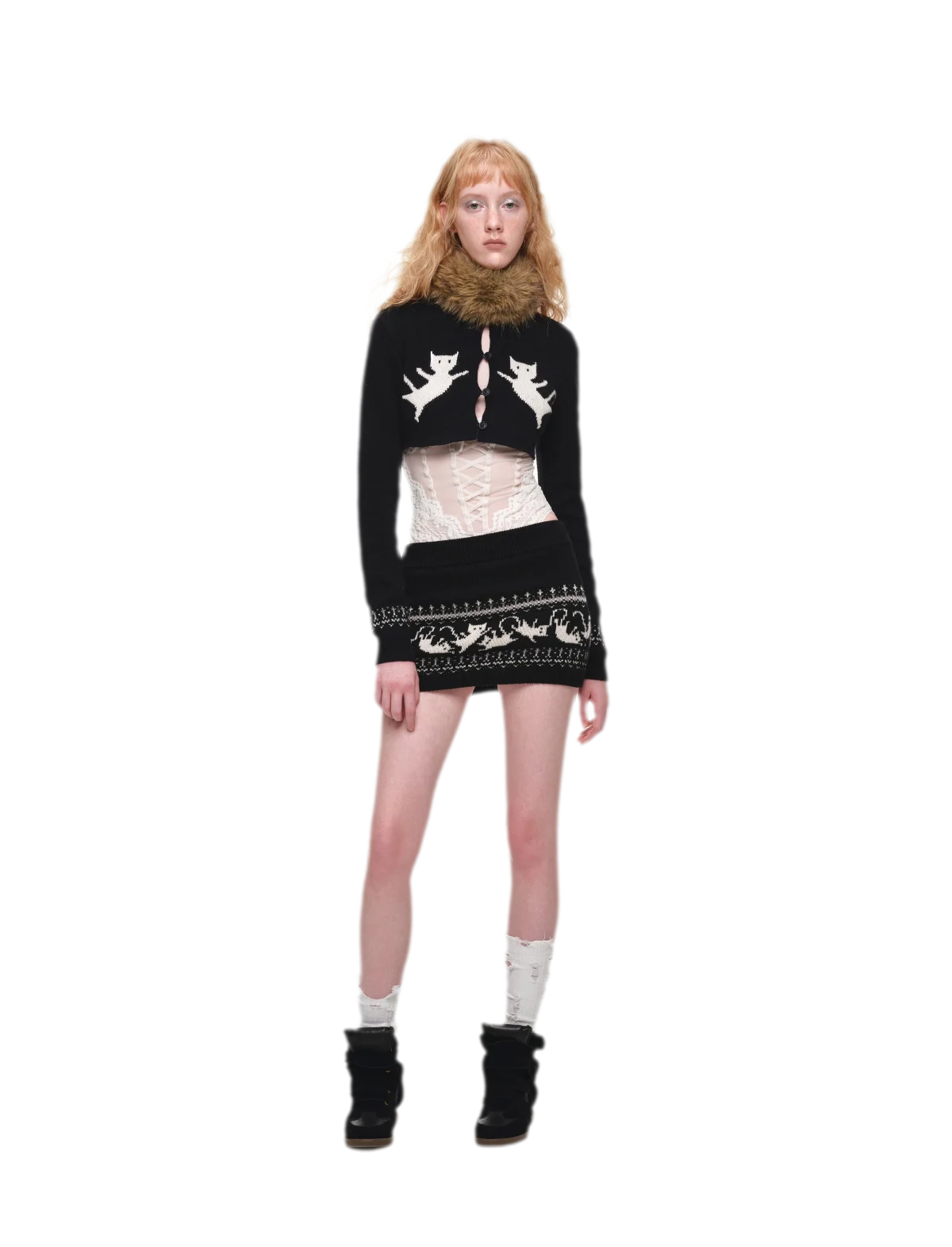 Ensemble en maille court Fair Isle